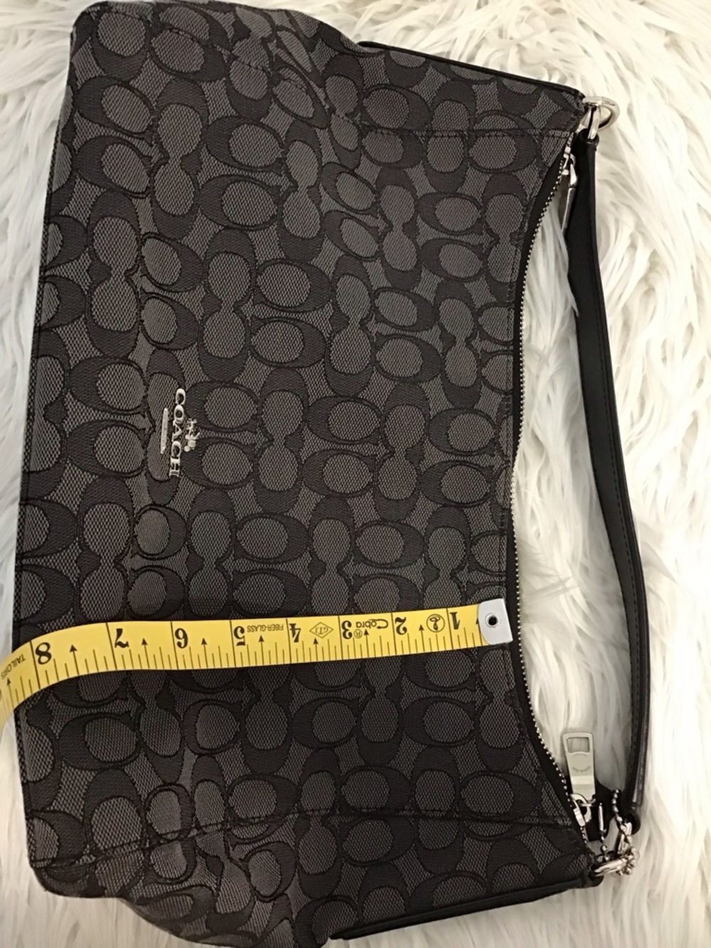 COACH EAST/WEST CELESTE HOBO SIGNATURE BAG BLACK SMOKE/BLACK PRISTINE - Picture 7 of 14